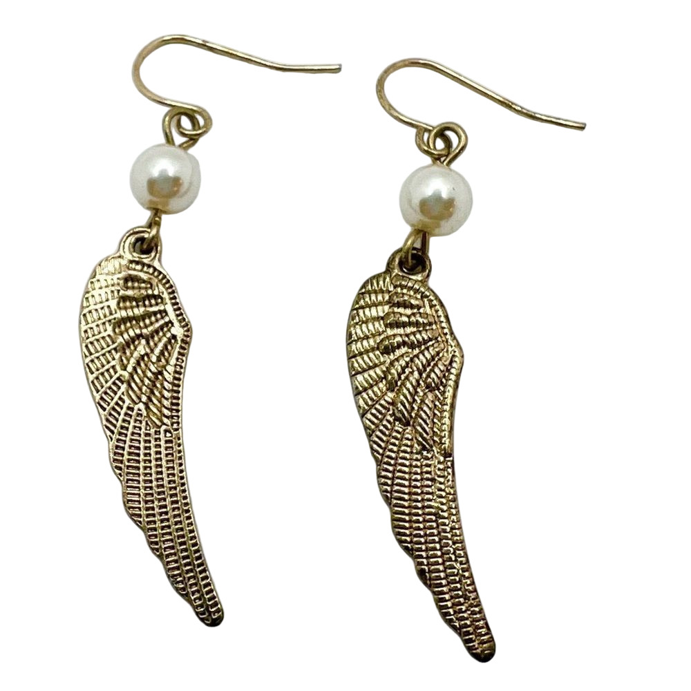 🍭6/$30 Boho Gold Angel Wing Dangle Drop Earrings